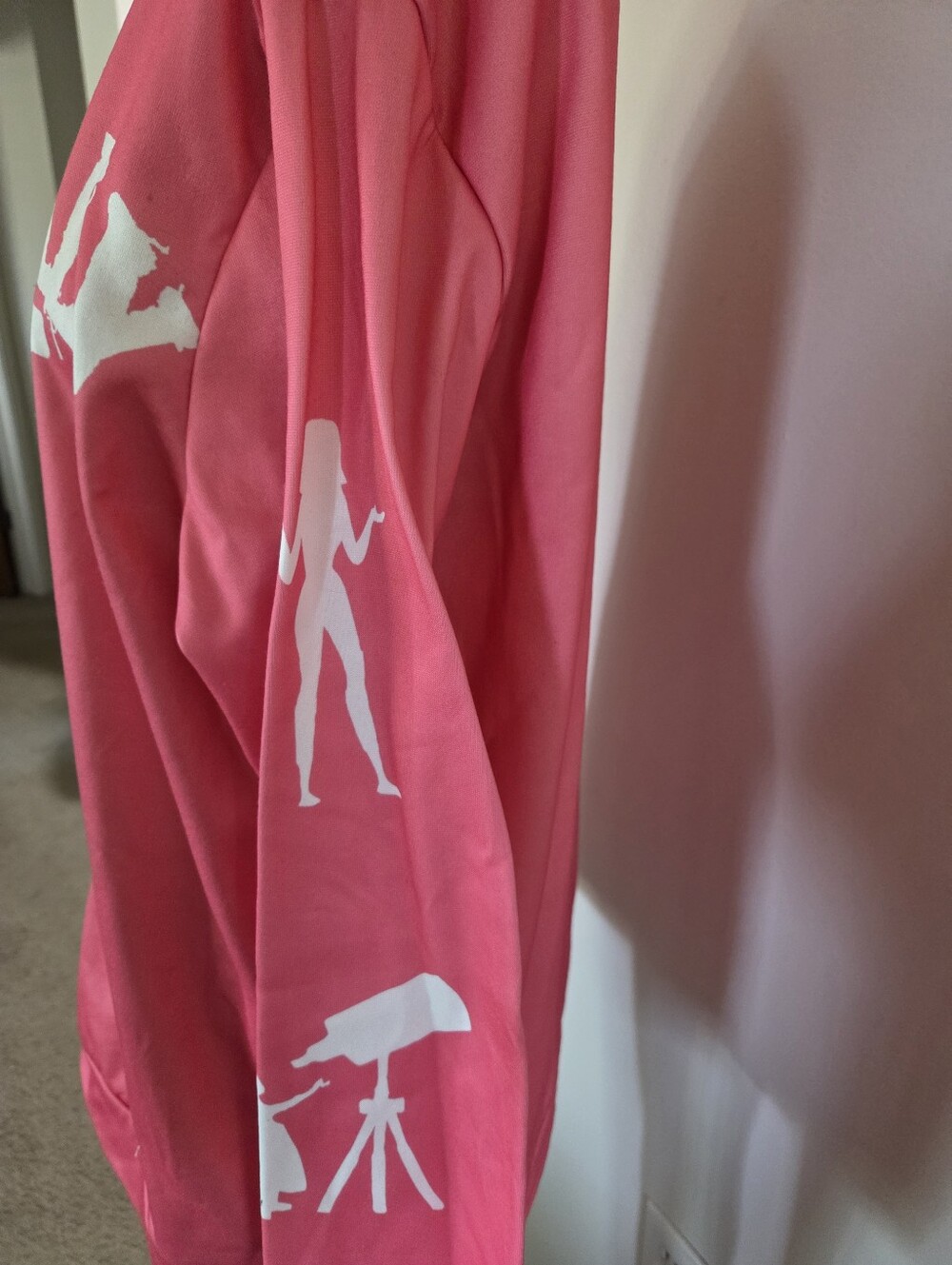 Womens Literally Just A Girl Graphic Pink White Hoodie Zip Up Size XL - Picture 3 of 9